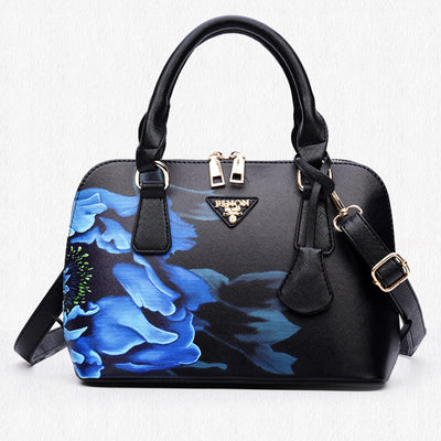 Elegant Cross Body Floral Print Faux Leather Handbag - Walmel