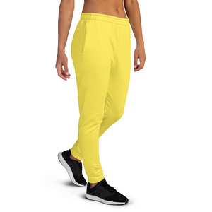 Women's Solid Yellow Jogger Pants - Embrace Fashion and Flexibility