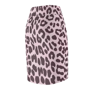 Saia feminina Uniquely You - mini-saia de cintura alta/rosa com estampa de leopardo