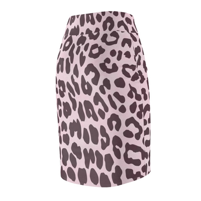 Uniquely You Damenrock – hoch taillierter Minirock mit rosafarbenem Leopardenmuster