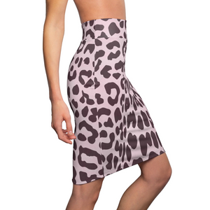 Saia feminina Uniquely You - mini-saia de cintura alta/rosa com estampa de leopardo