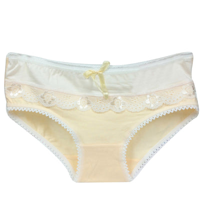 Girls' Briefs Soft Lace Trim Cute Bowknot Underwear - Walmel
