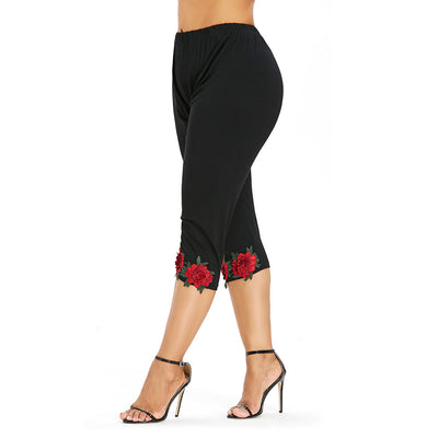 Plus Size 5XL High Waist Cropped Leggings-Women's Clothing-Walmel