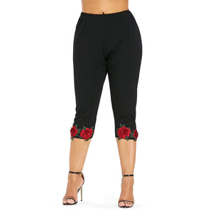 Plus Size 5XL High Waist Cropped Leggings-Women's Clothing-Walmel