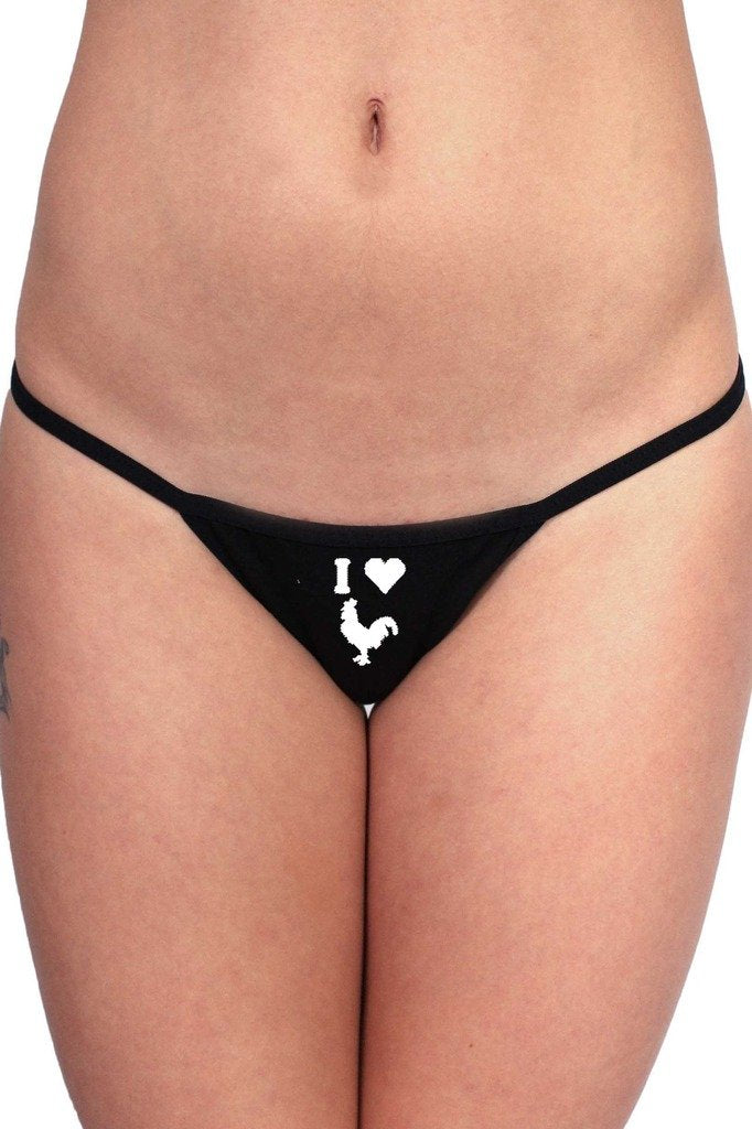 Lot of 3 Women's Sexy Black Thongs with Funny White-Lingerie & Underwear-Walmel