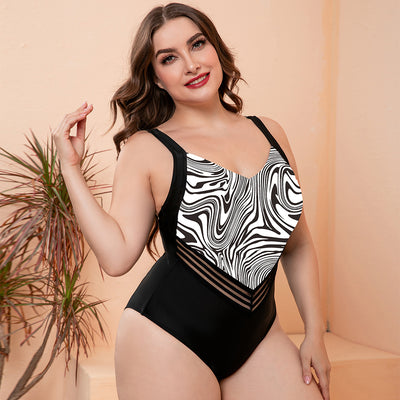 Full Size Printed Sleeveless One-Piece Swimsuit