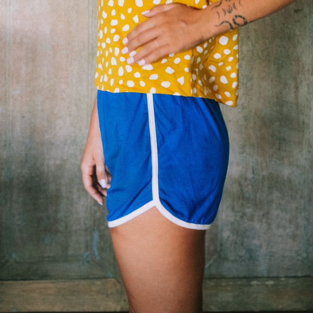 GIRL Seaside Runner Bamboo Shorts, in Sea Blue