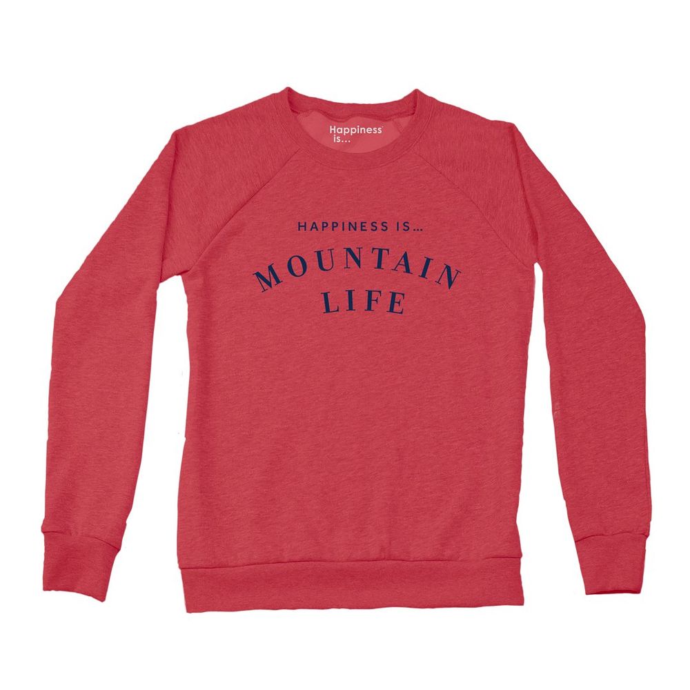 Women's Mountain Life Crew Sweatshirt, Chili Pepper