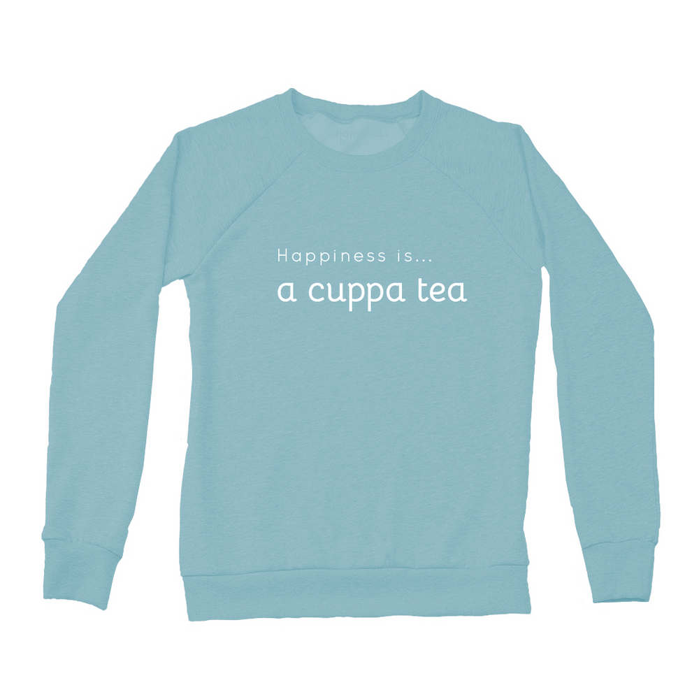 Suéter feminino Cuppa Tea Crew, azul-petróleo