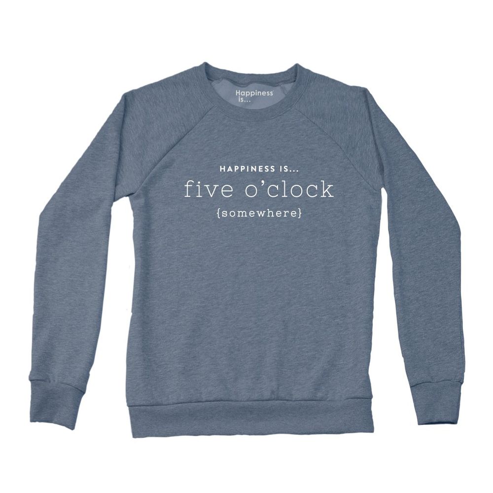 Damen-Five-O'Clock-Sweatshirt mit Rundhalsausschnitt, Heather Navy