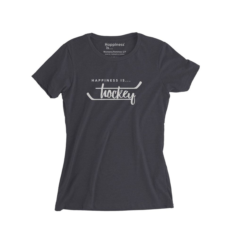 Women's Hockey T-Shirt, Vintage Black