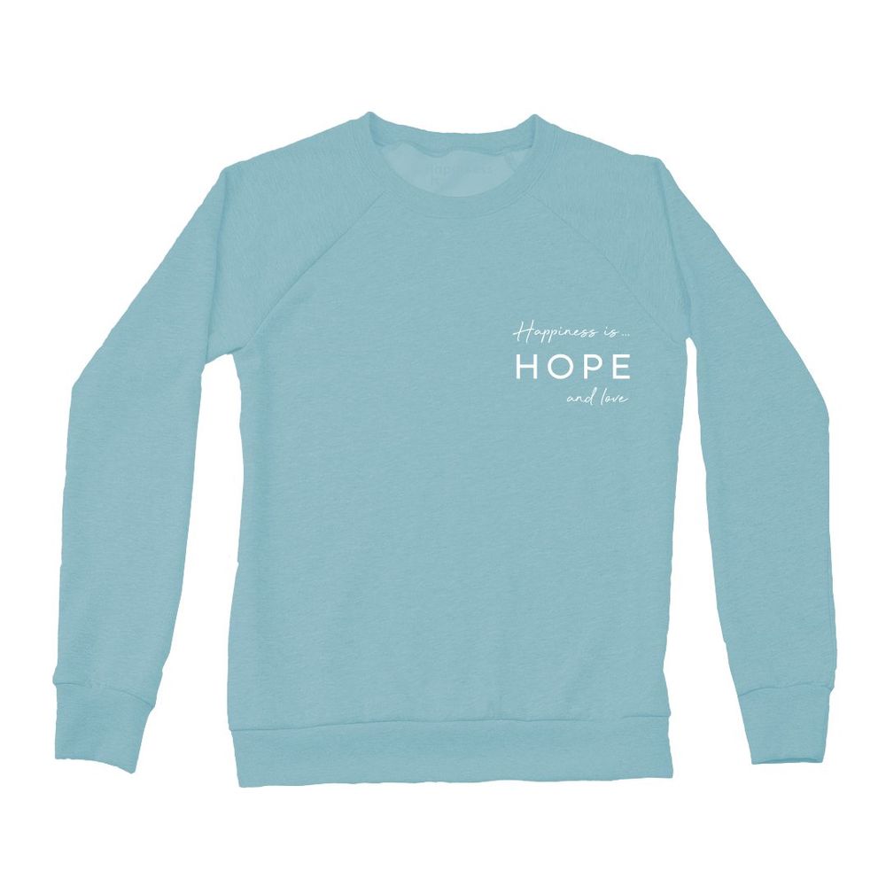 Hope &amp; Love Crew-Sweatshirt für Damen, Blaugrün