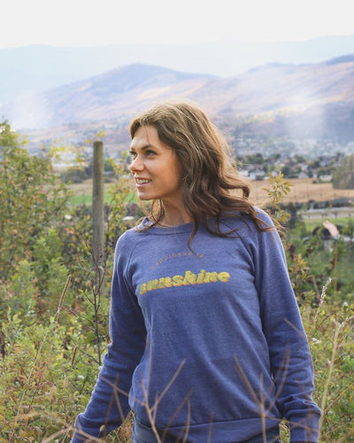 Women's Sunshine Crew Sweatshirt, Heather Navy
