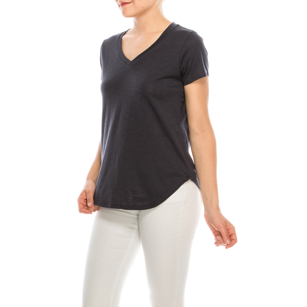 Urban Diction 4 Pack Women's Neutral Colored V-neck T-Shirts