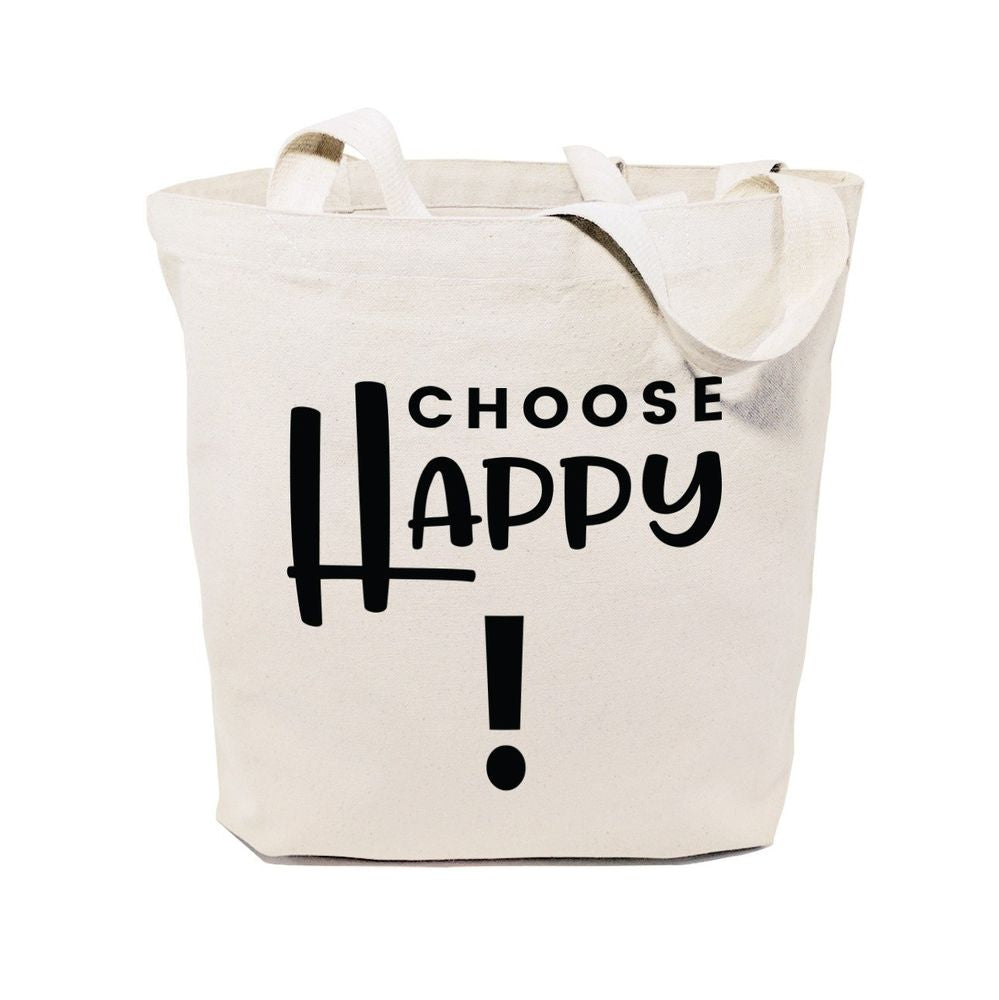 Escolha bolsa de lona de algodão feliz