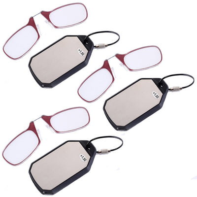 Portable Mini Reading Glasses Keychain Clip Nose